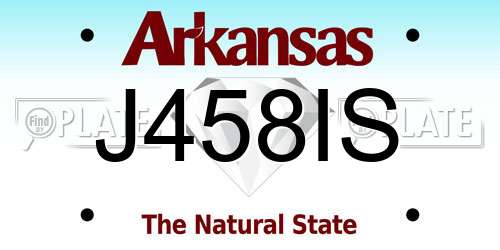 J458IS Arkansas License Plate