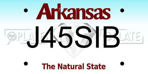 J45SIB Arkansas License Plate