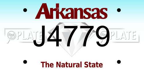 J4779 Arkansas License Plate