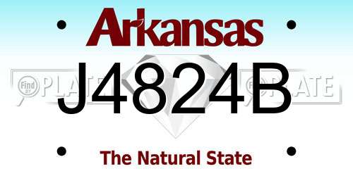 J4824B Arkansas License Plate
