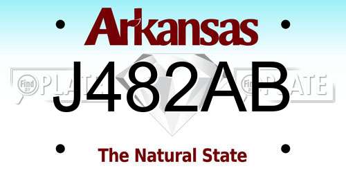 J482AB Arkansas License Plate