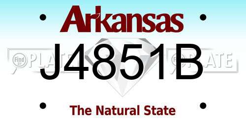 J4851B Arkansas License Plate