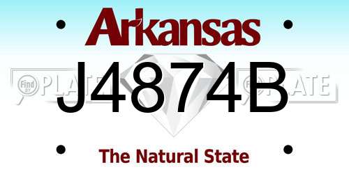 J4874B Arkansas License Plate