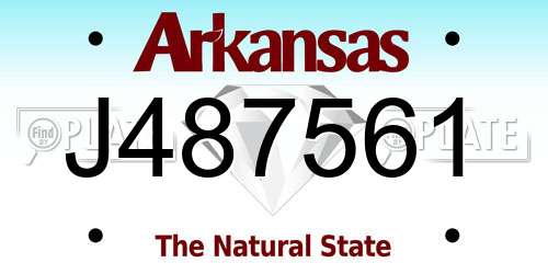 J487561 Arkansas License Plate