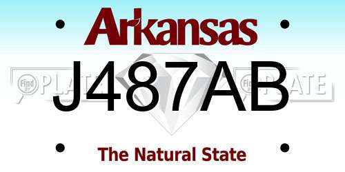 J487AB Arkansas License Plate