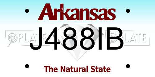 J488IB Arkansas License Plate