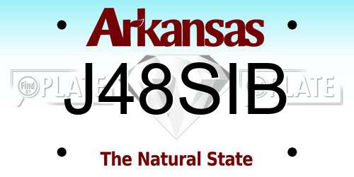 J48SIB Arkansas License Plate