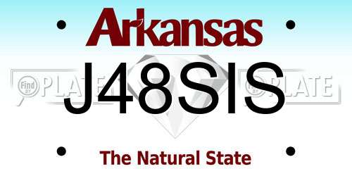 J48SIS Arkansas License Plate