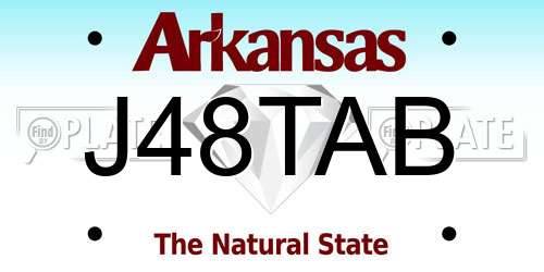 J48TAB Arkansas License Plate