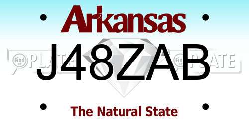 J48ZAB Arkansas License Plate