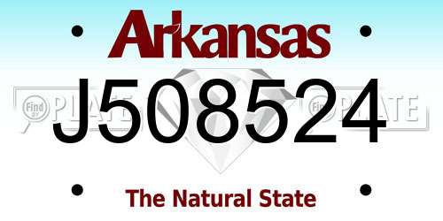 J508524 Arkansas License Plate