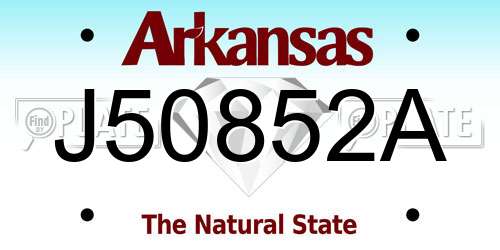 J50852A Arkansas License Plate