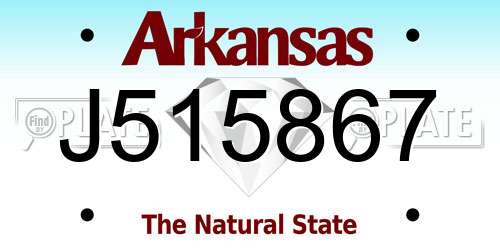 J515867 Arkansas License Plate
