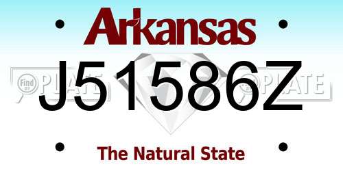 J51586Z Arkansas License Plate