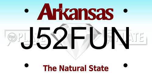 J52FUN Arkansas License Plate
