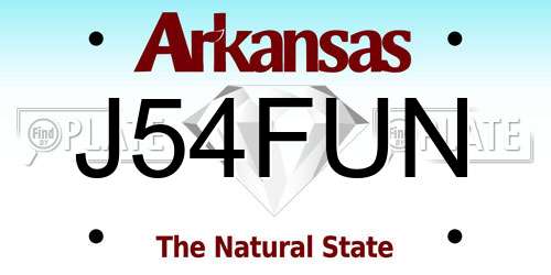 J54FUN Arkansas License Plate