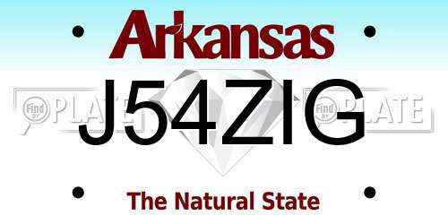 J54ZIG Arkansas License Plate
