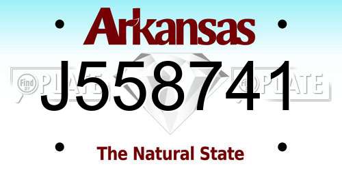 J558741 Arkansas License Plate