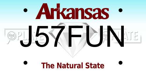 J57FUN Arkansas License Plate