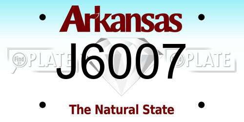 J6007 Arkansas License Plate