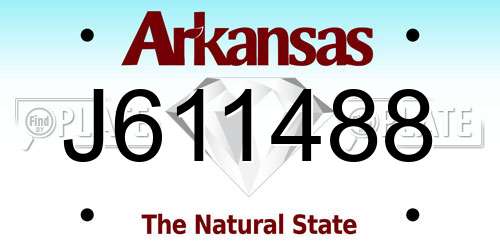 J611488 Arkansas License Plate