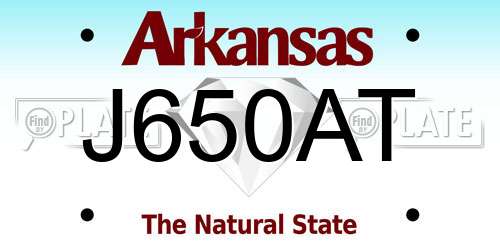 J650AT Arkansas License Plate