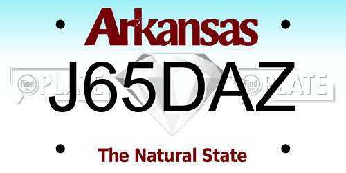 J65DAZ Arkansas License Plate