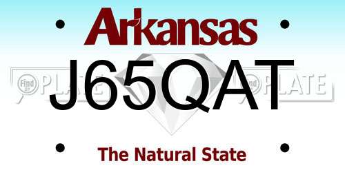 J65QAT Arkansas License Plate