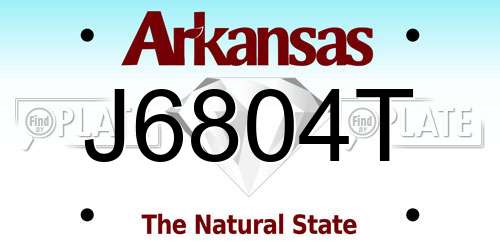 J6804T Arkansas License Plate