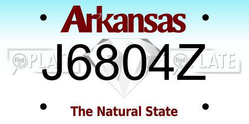 J6804Z Arkansas License Plate