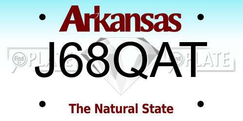 J68QAT Arkansas License Plate