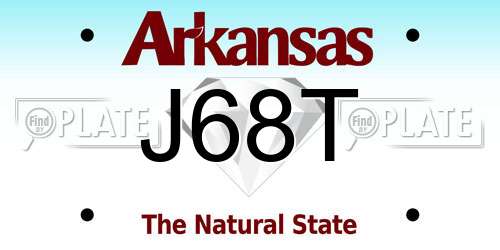 J68T Arkansas License Plate