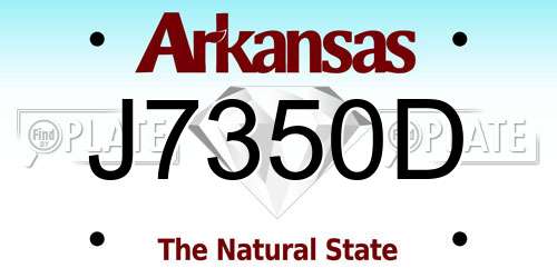 J7350D Arkansas License Plate