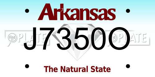 J7350O Arkansas License Plate