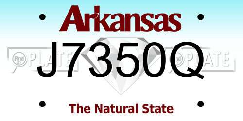 J7350Q Arkansas License Plate