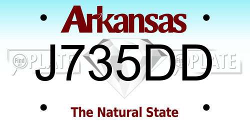 J735DD Arkansas License Plate