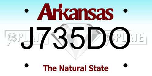J735DO Arkansas License Plate