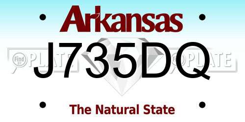 J735DQ Arkansas License Plate