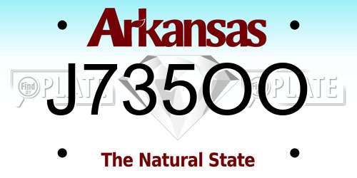 J735OO Arkansas License Plate