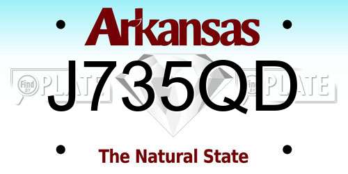 J735QD Arkansas License Plate