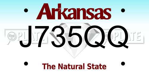 J735QQ Arkansas License Plate
