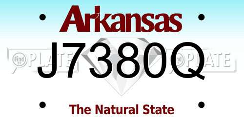 J7380Q Arkansas License Plate