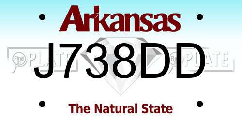 J738DD Arkansas License Plate