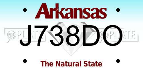 J738DO Arkansas License Plate