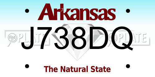 J738DQ Arkansas License Plate