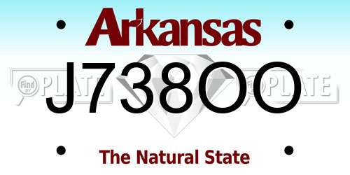 J738OO Arkansas License Plate