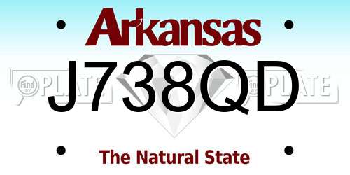 J738QD Arkansas License Plate
