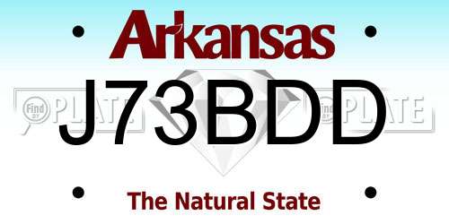 J73BDD Arkansas License Plate