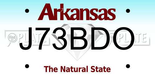 J73BDO Arkansas License Plate