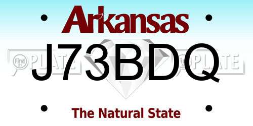 J73BDQ Arkansas License Plate